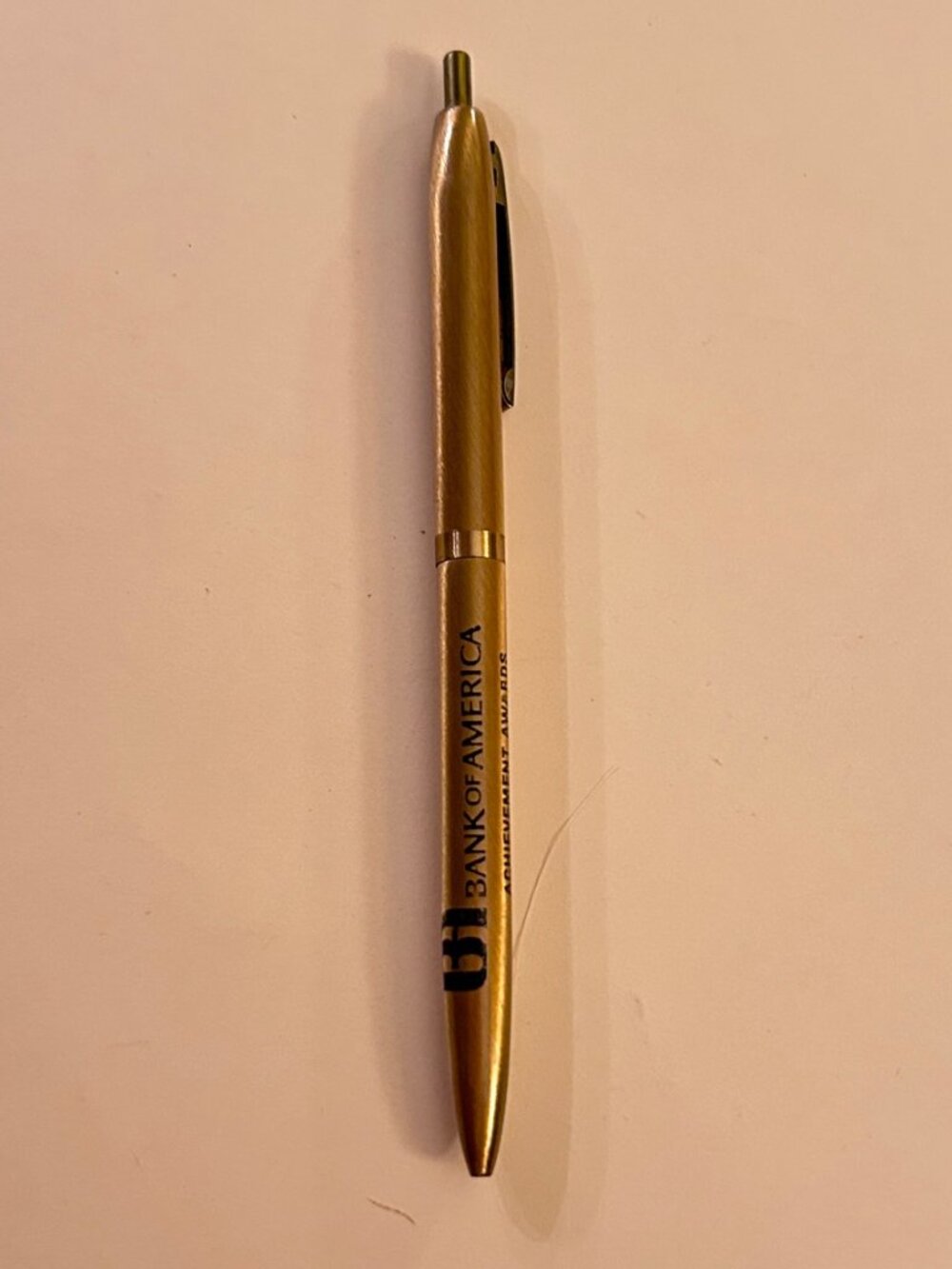 Vintage Gold Metal Ballpoint Pen Bank of America Achievement Awards